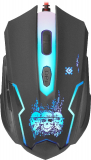 PC Gaming Maus Skull GM-180L schwarz USB Kabel 6 Tasten LED light 3200dpi optisch