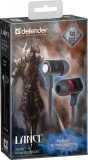 Kopfhörer mit Mikrophon für Tragbare Geräte Headset Lance Kabel 1.2m 105 dB schwarz/rot