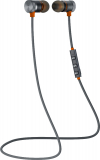 Bluetooth Headset Drahtloses Stereo Kopfhörer mit Mikrofon und Bedienungstasten am Kabel OutFit B710 schwarz/orange
