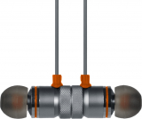 Bluetooth Headset Drahtloses Stereo Kopfhörer mit Mikrofon und Bedienungstasten am Kabel OutFit B710 schwarz/orange