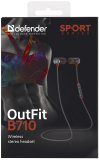 Bluetooth Headset Drahtloses Stereo Kopfhörer mit Mikrofon und Bedienungstasten am Kabel OutFit B710 schwarz/orange