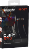 Bluetooth Headset Drahtloses Stereo Kopfhörer mit Mikrofon und Bedienungstasten am Kabel OutFit B710 schwarz/orange